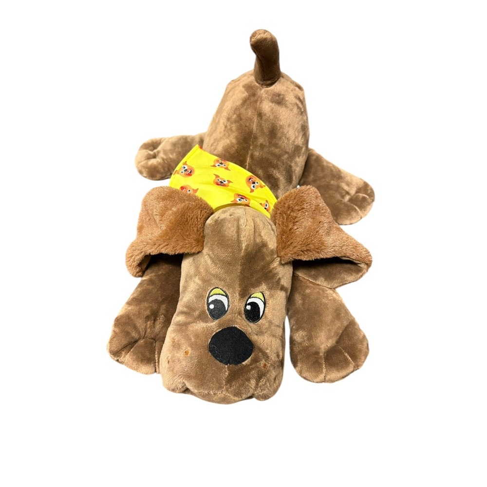 PP Paw Pals Plush Brown Dog with Yellow Bandana 16" – Stuffed Animal Toy